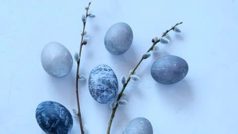 Marble Easter Eggs.Easter food. Stock Footage 162580508
