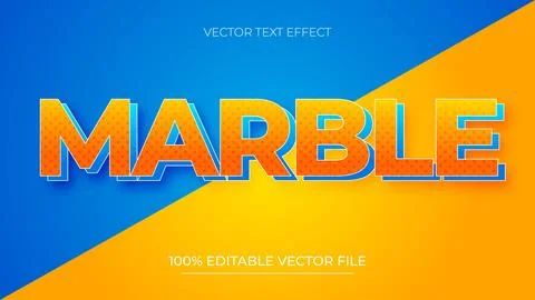 Marble editable text effect in kids and cartoon style 스톡 일러스트