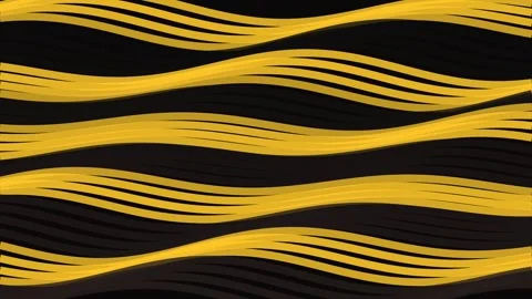Marble Fluid - Yellow Wavy Lines, Abstract Pattern Animation Stock Footage 340365070