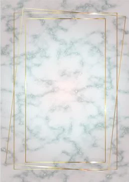 Marble frame. White marble background with gilding. Gold frame. Place for tex Stock Illustration