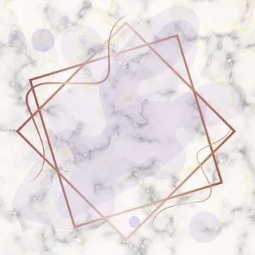 Marble frame. White marble background with gilding. Beautiful frame with spot Stock Illustration