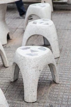 Marble garden bench Stock Photos