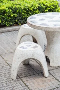 Marble garden bench Stock Photos