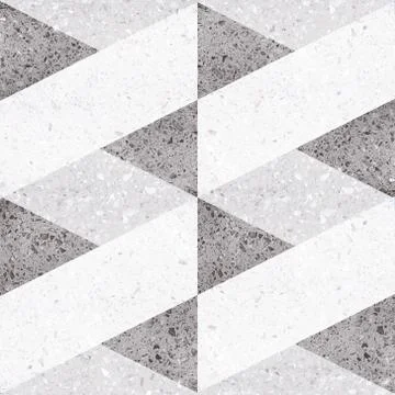 Marble Geometric shape triangle grey and white mosaic decor tile. Stock Photos