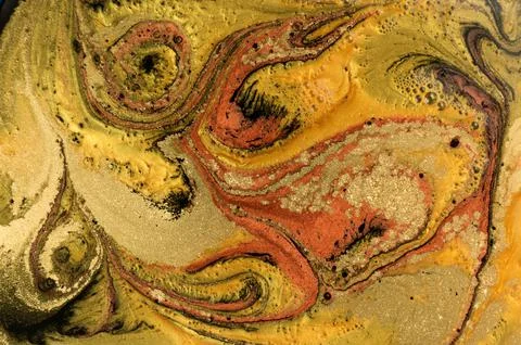 Marble Gold Mixed Ink Pattern. Stock Illustration