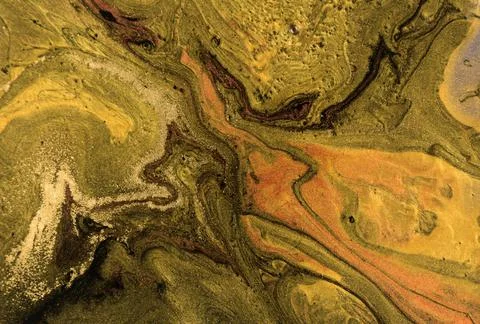 Marble Gold Mixed Ink Pattern. Stock Illustration