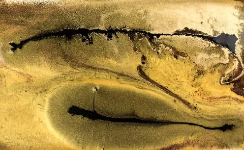 Marble Gold Mixed Ink Pattern. Illustrazione stock