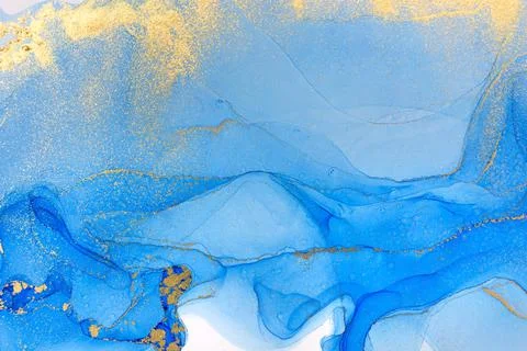 Marble Gradient Dark Blue Abstract Artwork Background. Stock Illustration