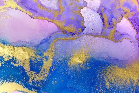 Marble Gradient Dark Blue and Violet Abstract Artwork Vector Pattern Stock Illustration