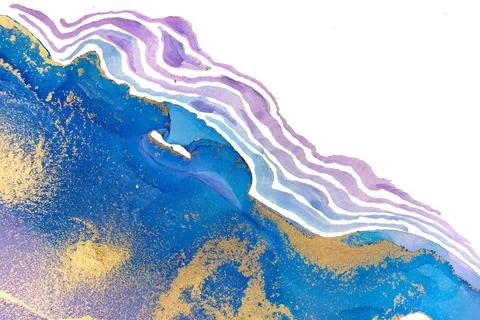 Marble Gradient Dark Blue and Violet Abstract Artwork Background. Stock Illustration