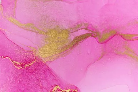 Marble Gradient Light Pink and Gold Veins Artwork Background. Stock Illustration