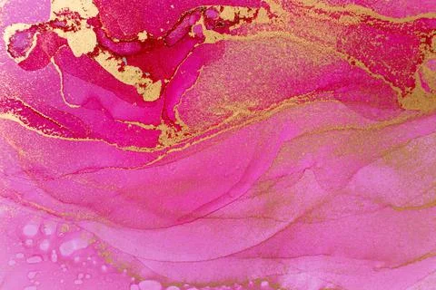 Marble Gradient Light Pink and Gold Veins Artwork Background. イラスト素材