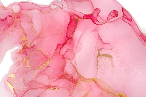 Marble Gradient Pink and Gold Veins Artwork Background. Ilustración de archivo