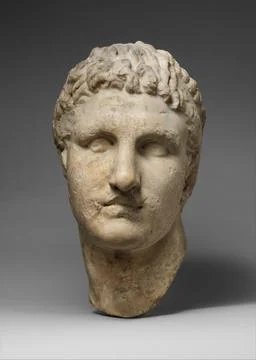 Marble head of a Hellenistic ruler 1st2nd century A.D. Roman Copy or adapta.. Stock Photos