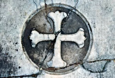 Marble headstone gothic cross background Foto stock