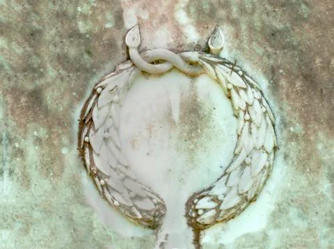 Marble headstone wreath background Stock-Fotos