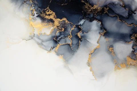 Marble ink abstract art from exquisite original painting for abstract background Stock Illustration