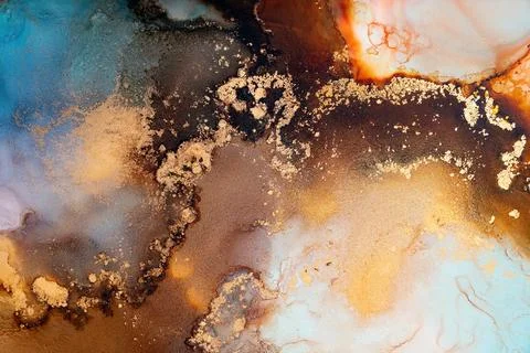 Marble ink abstract art from exquisite original painting for abstract background Stock Illustration