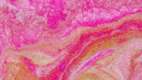 Marble ink glitter fluid texture pink paint water Stock Footage 253963607