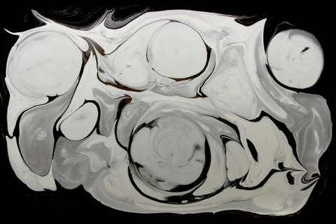 Marble ink pattern texture abstract background. black and white tone Stock Photos
