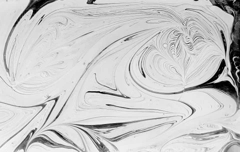 Marble ink pattern texture abstract background. black and white tone 스톡 사진