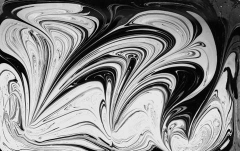 Marble ink pattern texture abstract background. black and white tone 스톡 사진