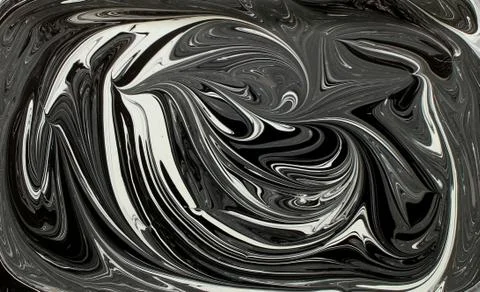 Marble ink pattern texture abstract background. black and white tone Stock Photos
