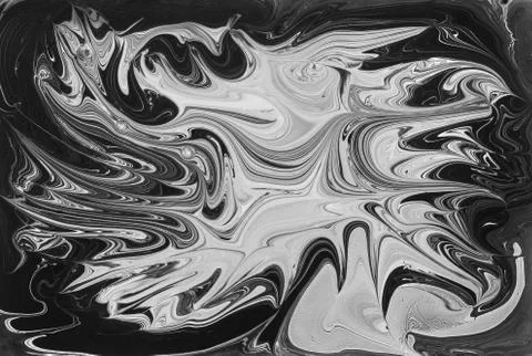 Marble ink pattern texture abstract background. black and white tone Stock Photos