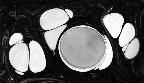 Marble ink pattern texture abstract background. black and white tone Stock Photos