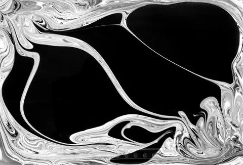 Marble ink pattern texture abstract background. black and white tone Stock Photos