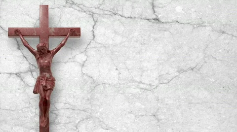 Marble Jesus Christ (Loop + Alpha Matte) Stock Footage