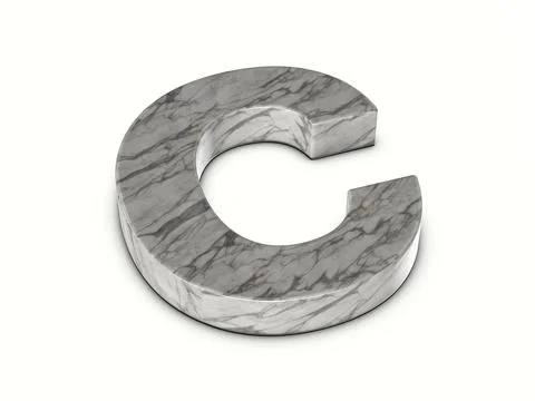 Marble letter C Stock Illustration