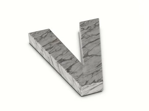 Marble letter V Stock Illustration