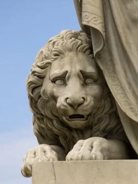 Marble lion statue Foto stock