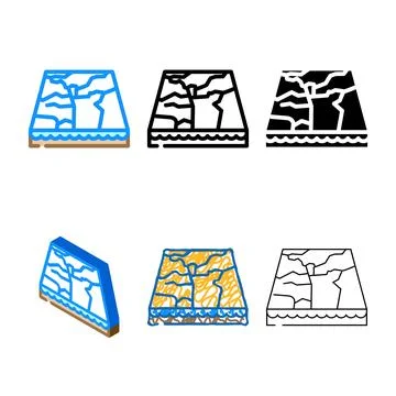Marble material floor looks layer color icon vector Stock Illustration