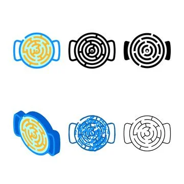 Marble maze fidget forms toy color icon vector Stock Illustration