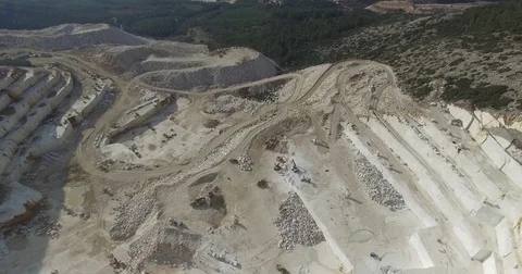 Marble Mine 4K Aerial Tracking Stock Footage 70054882