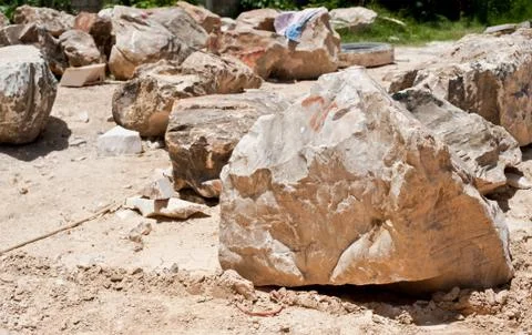 Marble mound rubble, background Stock Photos