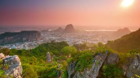 Marble Mountain Sun Fade Stock Footage 10911499