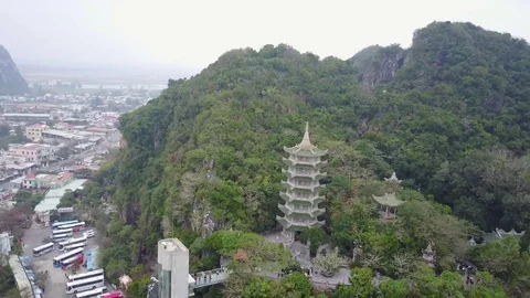 Marble Mountains Aerial View Stock Footage 74674083