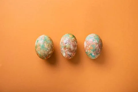 Marble painted easter eggs Stock Photos