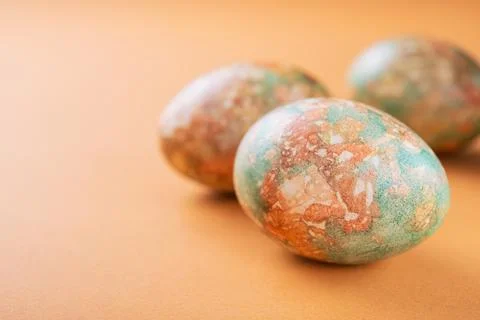 Marble painted easter eggs Stock Photos