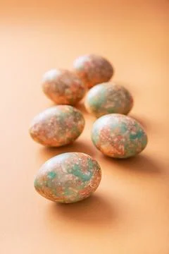 Marble painted easter eggs Stock Photos