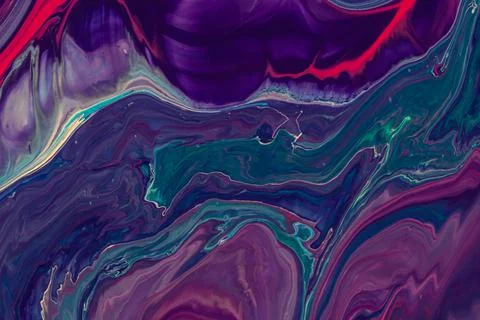 Marble pattern from colored liquid acrylic paints. Colorful abstract background Stock Illustration