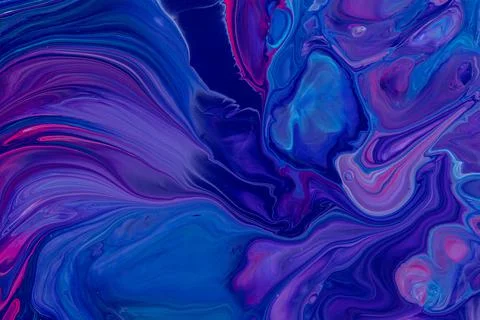 Marble pattern from colored liquid acrylic paints. Colorful abstract background Stock Illustration