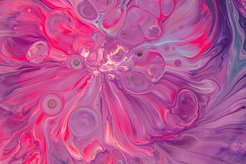 Marble pattern from colored liquid acrylic paints. Colorful abstract background Stock Illustration