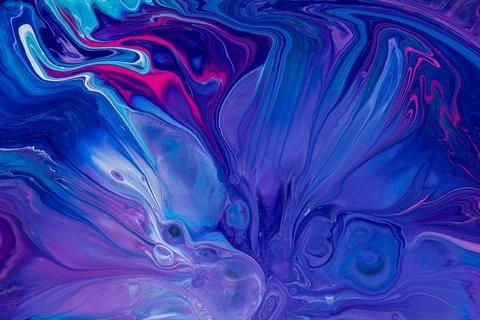 Marble pattern from colored liquid acrylic paints. Colorful abstract background Stock Illustration