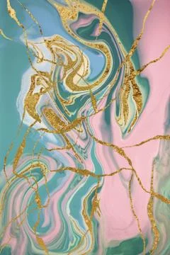 Marble pattern with gold cracks. Abstract background. Stock Illustration