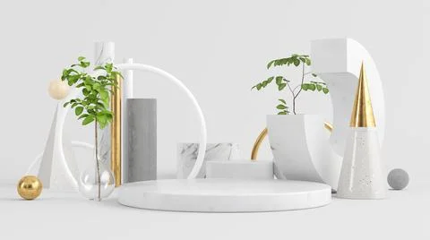 Marble pedestal mock up Stock Illustration