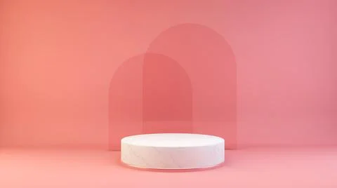 Marble platform with glass background Stock Illustration